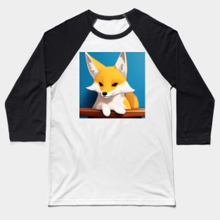 Fox on Bar Stool Baseball T-Shirt